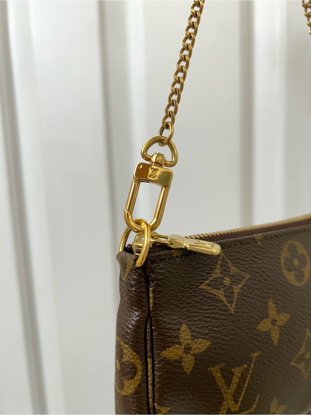 Louis Vuitton Monogram Canvas Mini Pochette in Brown and Gold - Picture 3 of 9